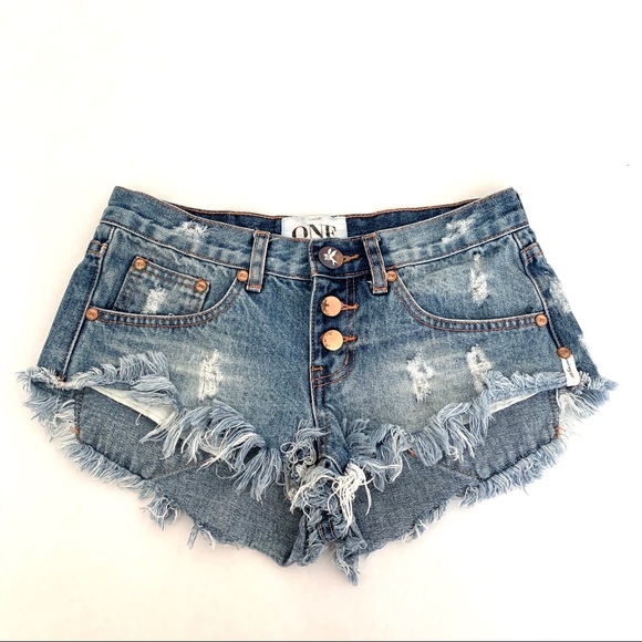 One Teaspoon Pants - One Teaspoon Bandits Festival Distressed Shorts